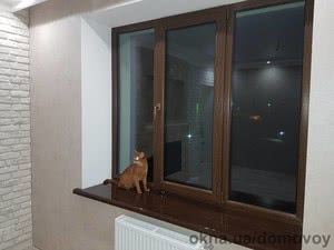 Монтаж металлопластиковых окон Rehau Euro 70 Цвет: темный дуб — Domovoy Монтаж металлопластиковых окон Rehau Euro 70 Цвет: темный дуб — Domovoy